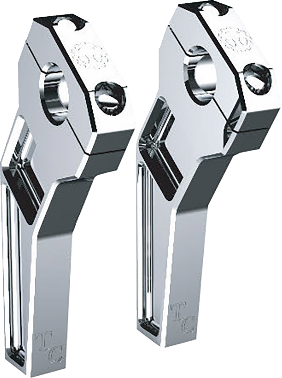 TODD'S CYCLE Risers - Pullback - 1" Clamping - 6" Rise - Chrome TD-R12-06