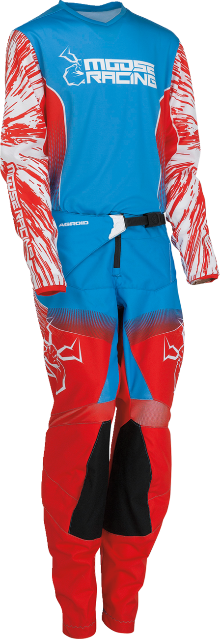 MOOSE RACING Pantalones Agroid para jóvenes - Rojo/Blanco/Azul - 28 2903-2272 