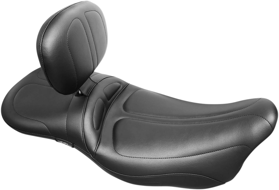 LE PERA Maverick Daddy Long Legs Seat - With Backrest - Black - Stitched - FLH '08+ LK-957DLTBR
