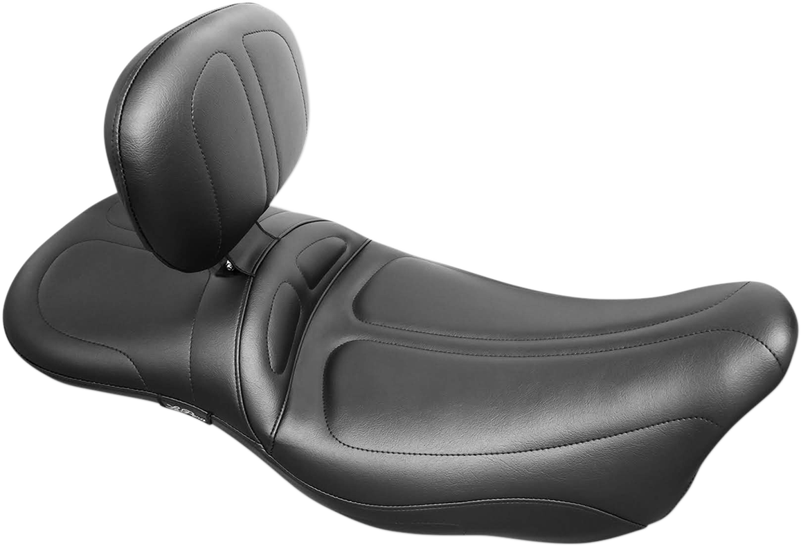 LE PERA Maverick Daddy Long Legs Seat - With Backrest - Black - Stitched - FLH '08+ LK-957DLTBR