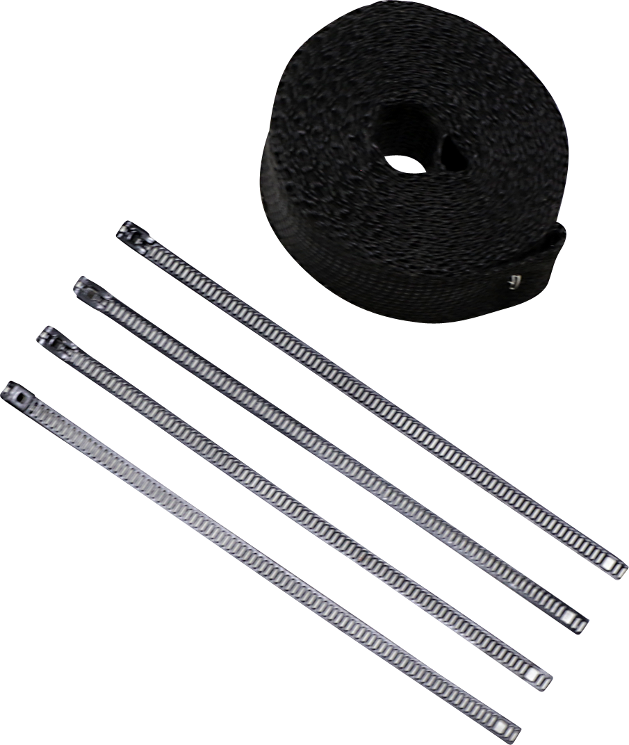 CYCLE PERFORMANCE PROD. Exhaust Wrap Kit - Metallic Black - 2x25 CPP/9242