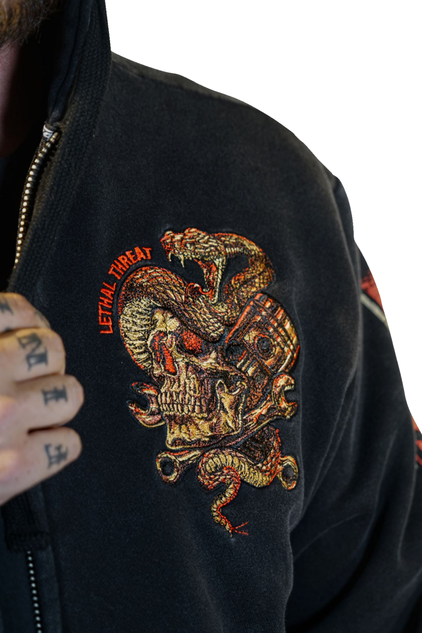 LETHAL THREAT Venom & Velocity Zip-Up Hoodie - Black - 3XL HD84075XXXL