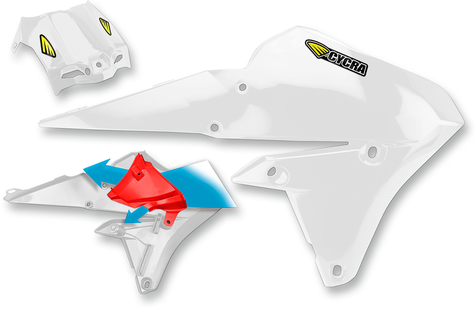 CYCRA PowerFlow Shrouds - with Air Box Cover - White 1CYC-1778-42