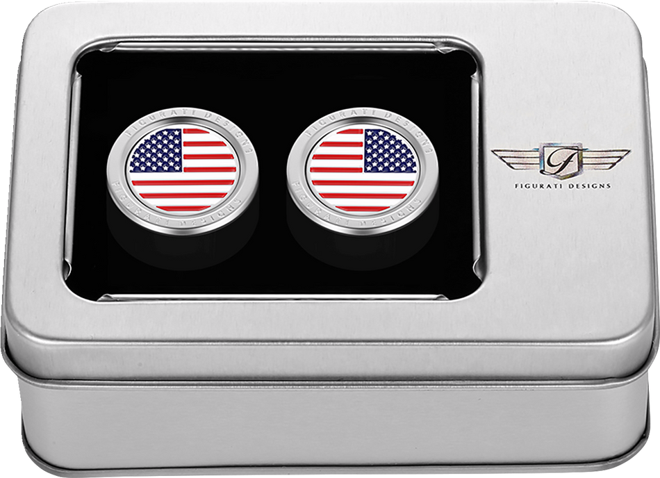 FIGURATI DESIGNS Docking Hardware Covers - American Flag - Stainless Steel FD20-DC-2730-SS