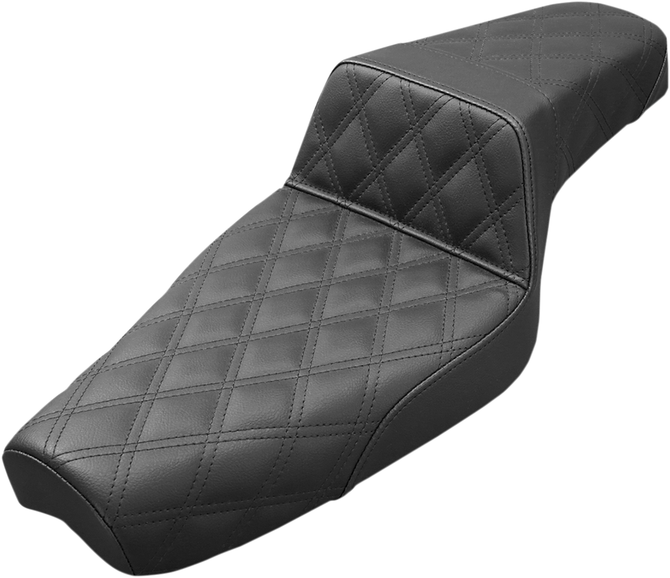 SADDLEMEN Step-Up Seat - Full Lattice Stitch - Black - XL 879-03-175