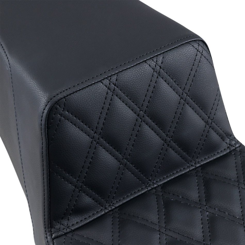 SADDLEMEN Step-Up Seat - Front Lattice Stitch - Black 897-06-172