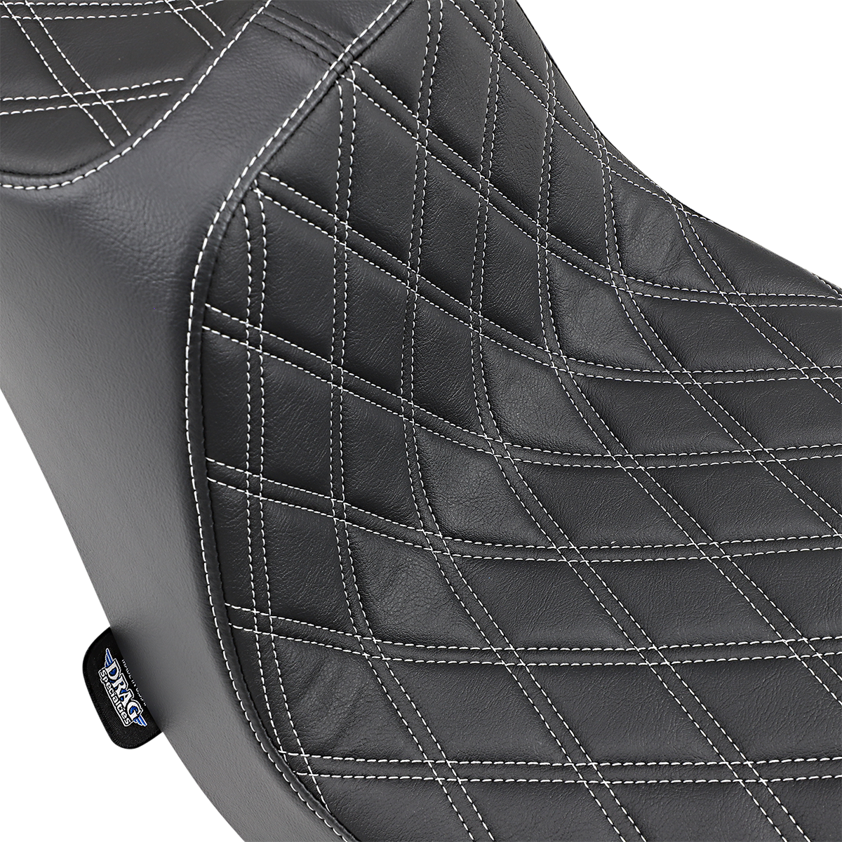 DRAG SPECIALTIES Predator III Seat - Double Diamond - Silver Stitching 0802-1268