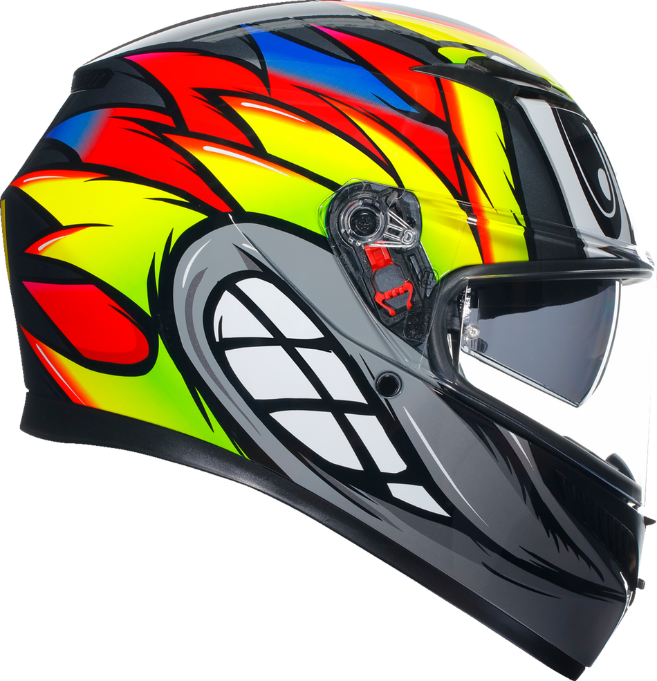 AGV K3 Helmet - Birdy 2.0 - Gray/Yellow/Red - Medium 2118381004012M