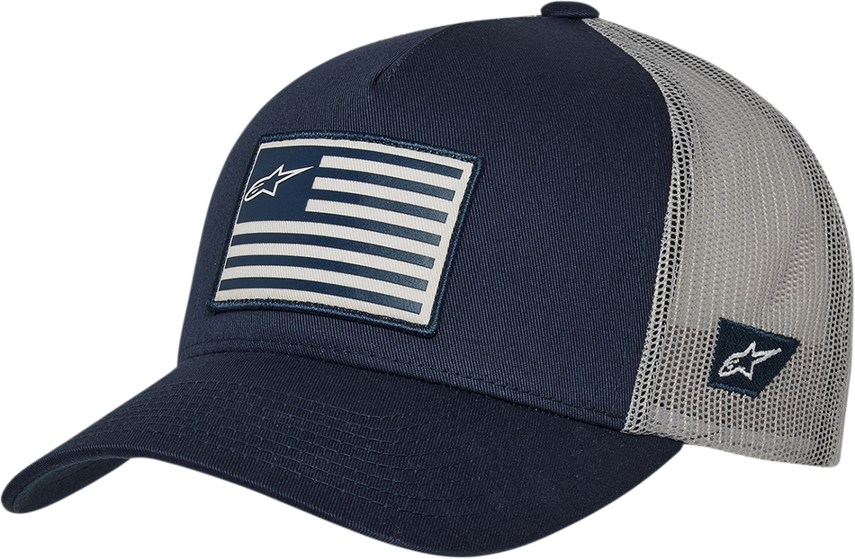 ALPINESTARS Flag Snapback Hat - Navy/Gray - One Size 1211810137011OS