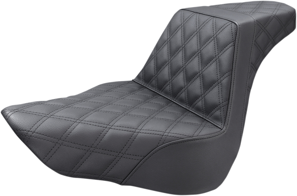 SADDLEMEN Step-Up Seat - Full Lattice Stitch - Black 818-27-175