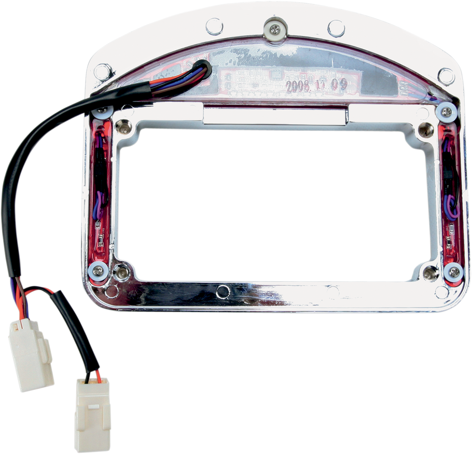 CYCLE VISIONS Taillight Eliminator - Faceplate & Light Assembly ONLY - Chrome CV-4819