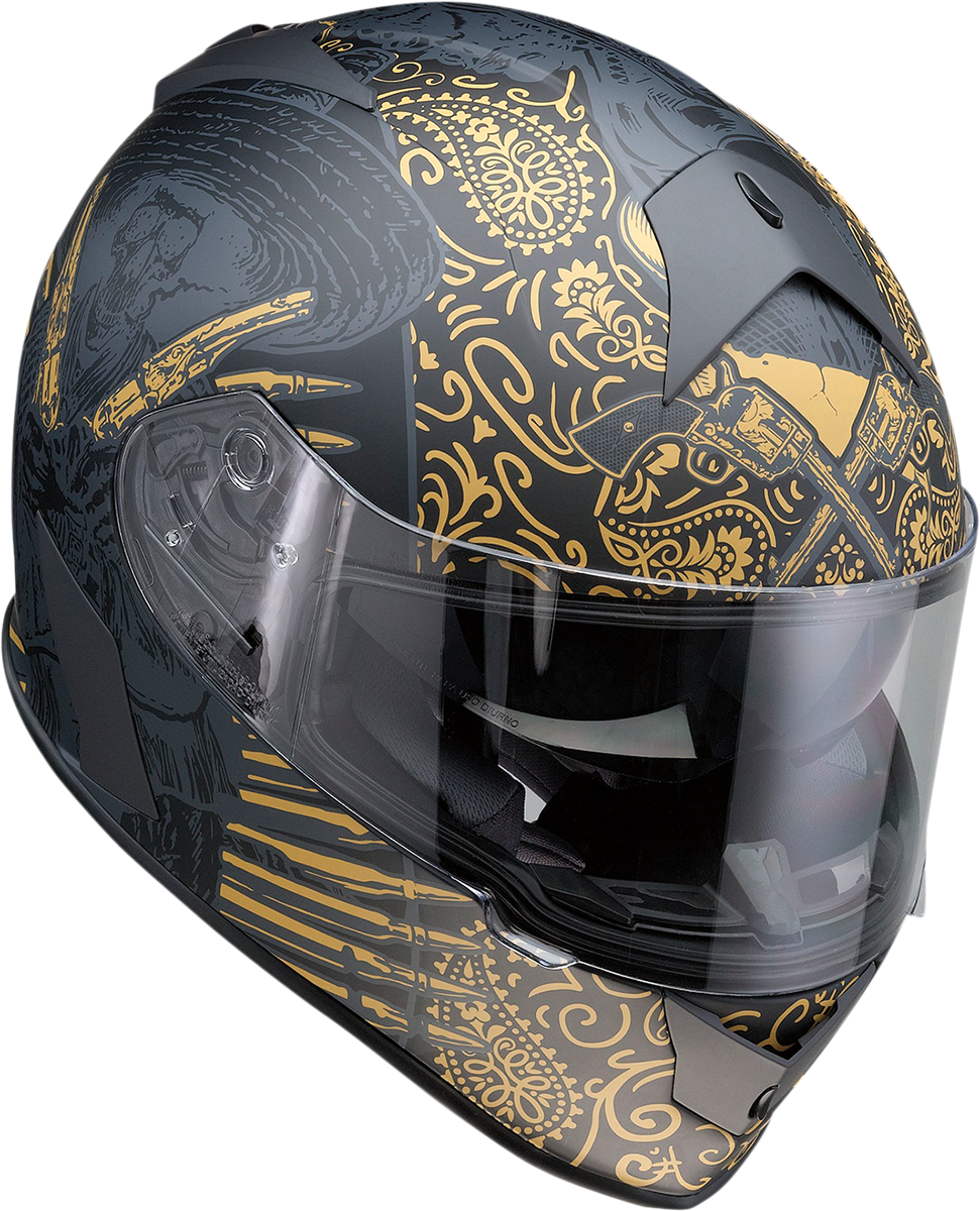 Z1R Warrant Helmet - Sombrero - Black/Gold - Small 0101-14171