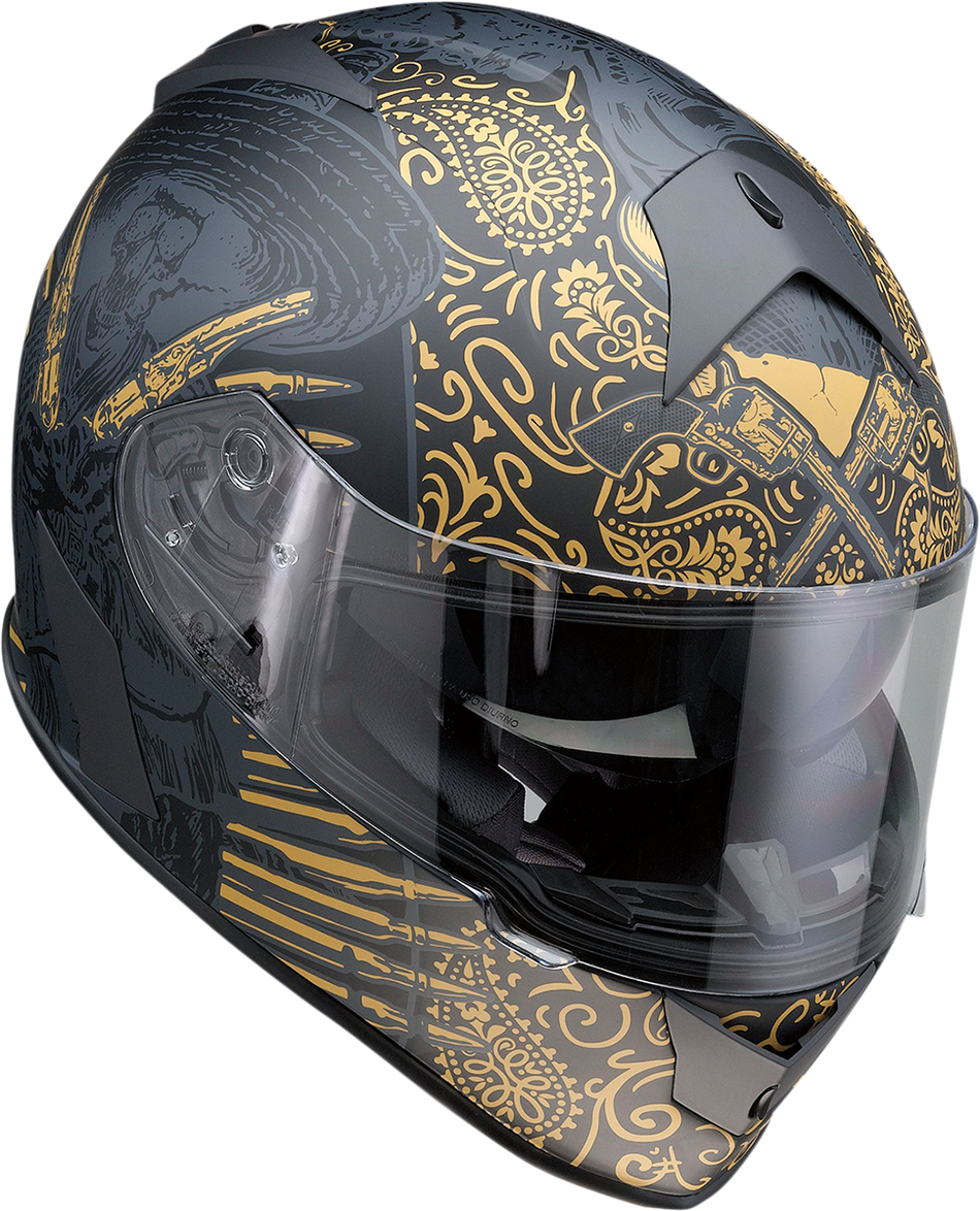Z1R Warrant Helmet - Sombrero - Black/Gold - Large 0101-14173