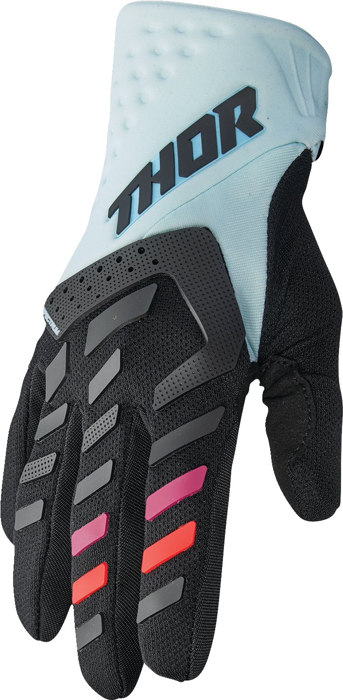 THOR Women's Spectrum Gloves - Black/Light Mint - Large 3331-0236