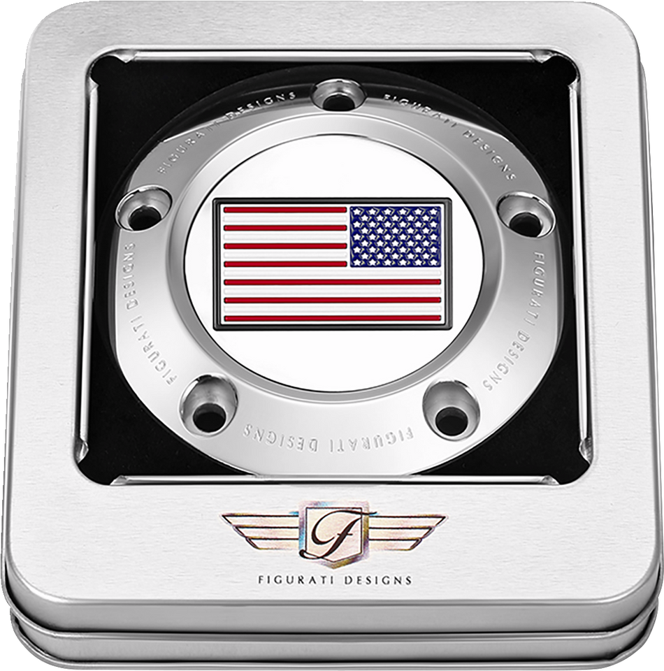 FIGURATI DESIGNS Timing Cover - 5 Hole - American - Stainless Steel FD20-TC-5H-SS