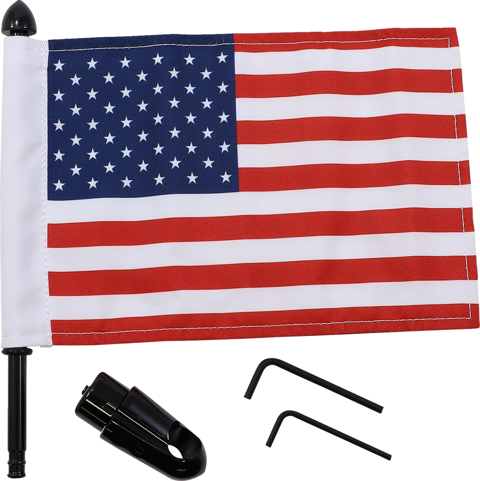 PRO PAD Flag Mount - Detachable Sissy Bar - 9" Pole - 6" X 9" Flag BRFM-RDHB765IN