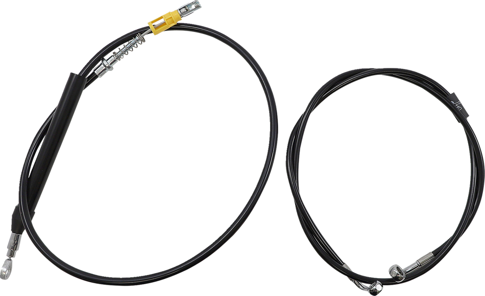 LA CHOPPERS Kit de cable de manillar/línea de freno - Conexión rápida - Completo - Manillar Ape Hanger de 15" - 17" - Negro LA-8156KT2-16B 