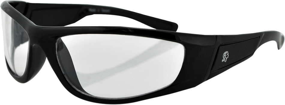ZAN HEADGEAR Iowa Sunglasses - Shiny Black - Clear EZIA01C