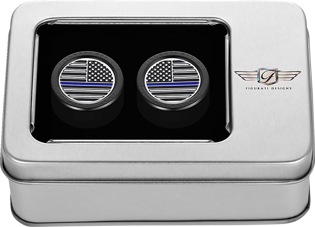 FIGURATI DESIGNS Docking Hardware Covers - American Flag - Contrast Cut - Black FD71-DC-2730-BK