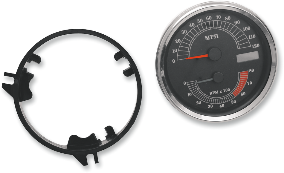 DRAG SPECIALTIES Electronic Speedometer/Tachometer - Stock Look - 120 mph/8000 rpm NO DIAGNOSTIC FUNCTIONS T21-6986