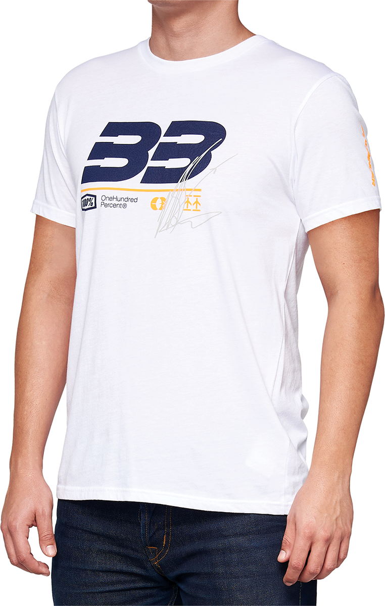 100% BB33 Signature T-Shirt - White - Medium BB-32140-000-11