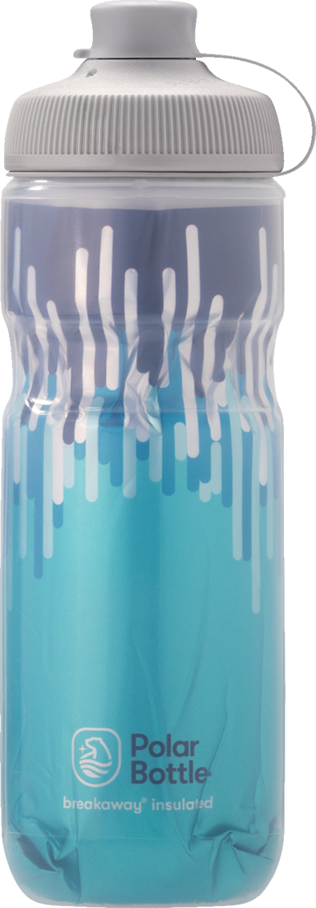 POLAR BOTTLE Breakaway Muck Isolierflasche - Reißverschluss - Schieferblau/Türkis - 20 oz. INB20OZ08MG 