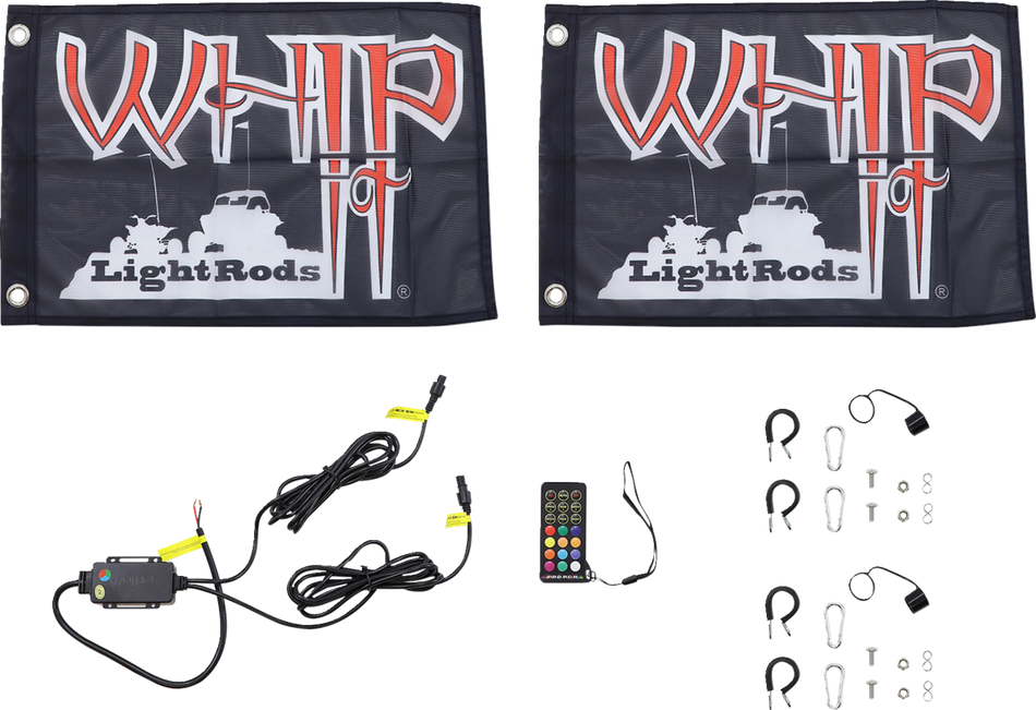 WHIPITLIGHTRODS 3' Light Rod Whip - Chase - Pair - Black SB-CHSBTR-132