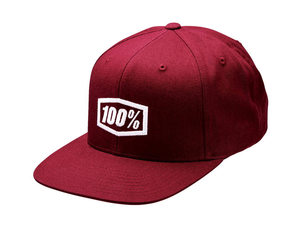 100% Icon Snapback Hat - Burgundy - One Size 20044-00001