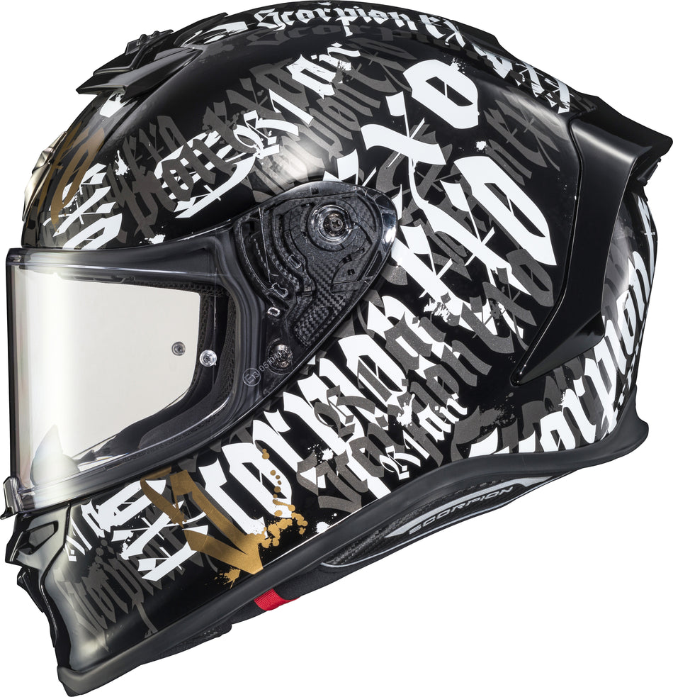 SCORPION EXO Exo-R1 Air Full Face Helmet Blackletter Black Md R1-2014