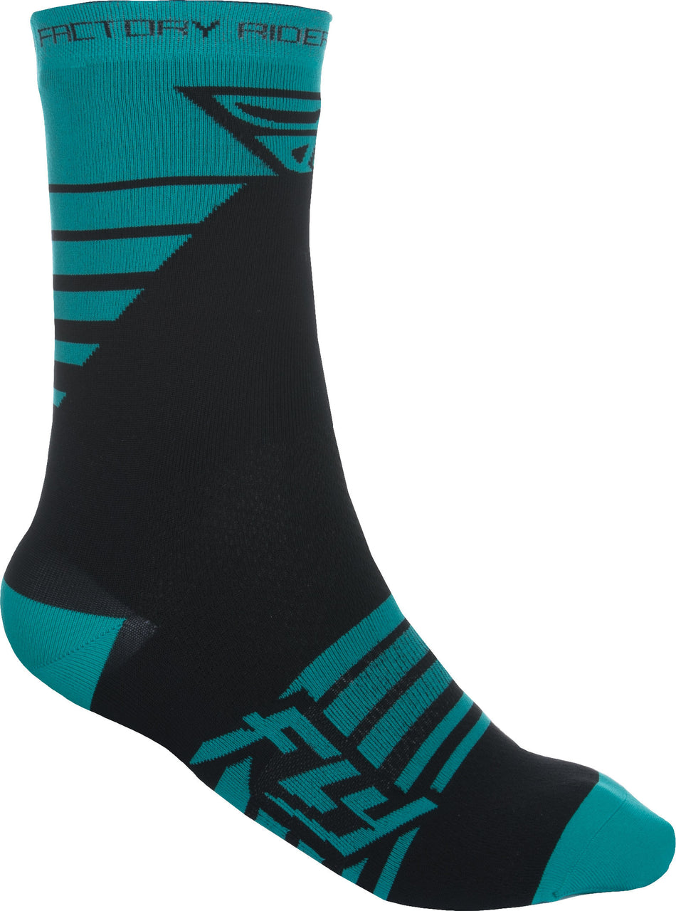 FLY RACING Factory Rider Socks Teal/Black Sm/Md 350-0358S