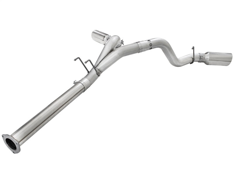 aFe Atlas Exhaust 4in DPF-Back Exhaust Aluminized Steel Polished Tip 11-14 ford Diesel Truck V8-6.7L 49-03065-P