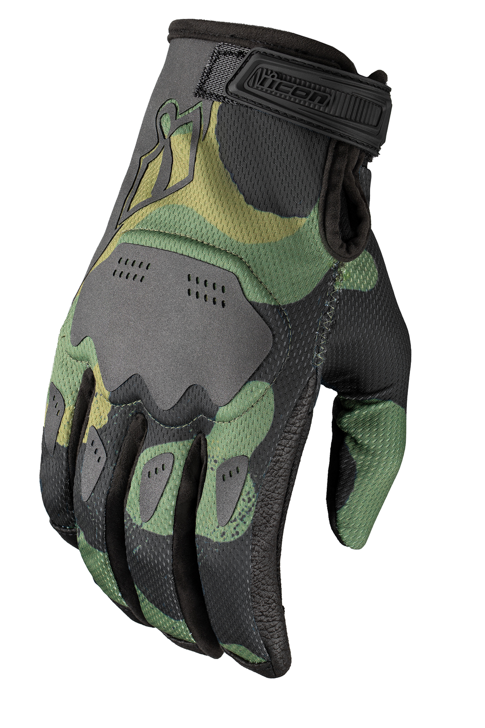 ICON Hooligan Magnacross™ Gloves - Camo Green - Small 3301-4821