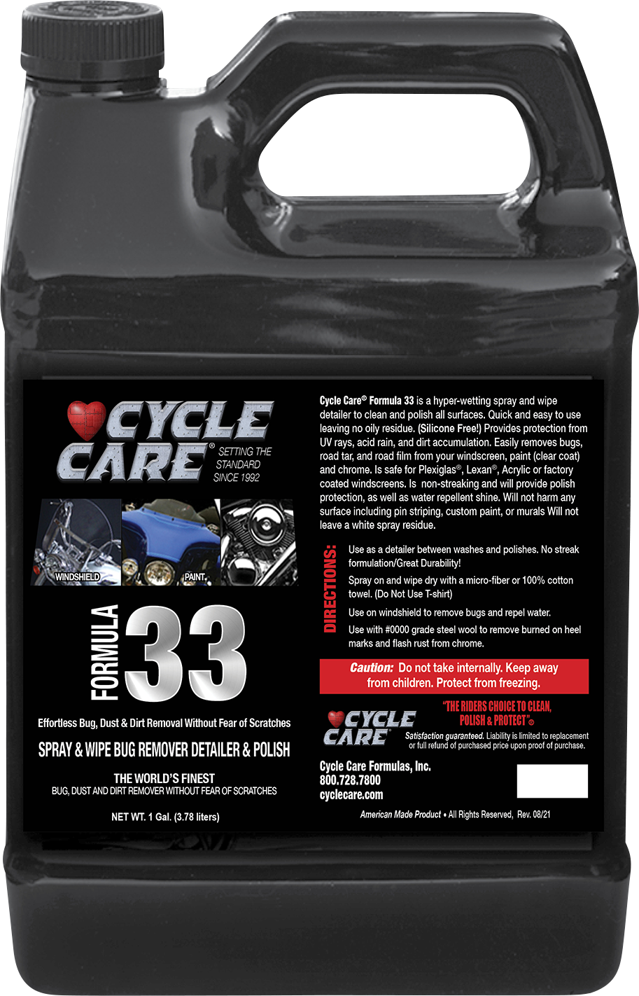 CYCLE CARE FORMULAS Formula 33 Detailer & Bug Remover - 1 U.S. gal. 33128