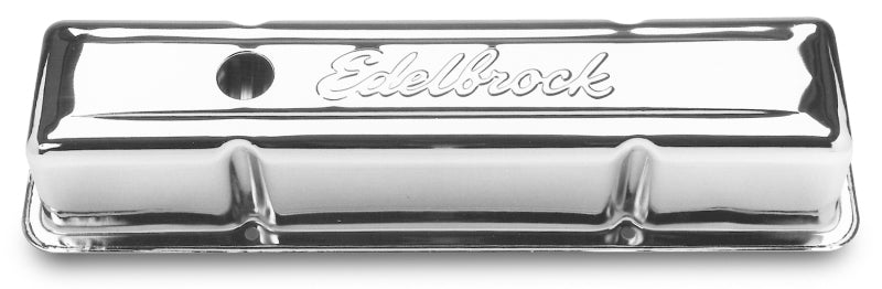 Edelbrock Valve Cover Signature Series Chevrolet 1959-1986 262-400 CI V8 Tall Chrome 4649