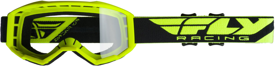 FLY RACING Youth Focus Goggle Hi-Vis Yellow W/ Clear Lens FLC-007