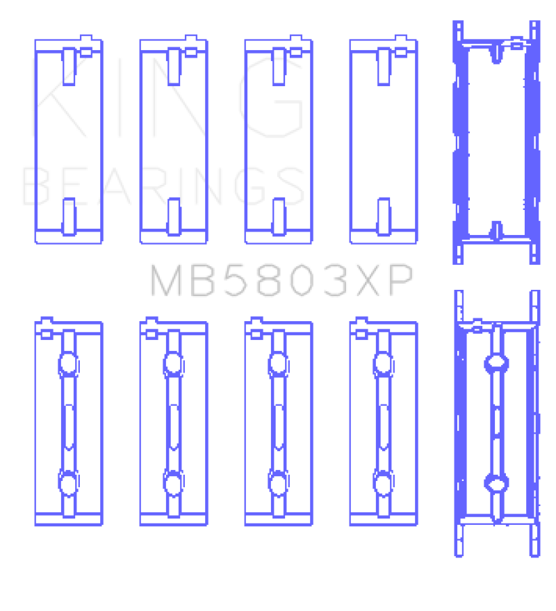 King BMW S65B40A Crankshaft Main Bearings Set of 5 GMB5803XP