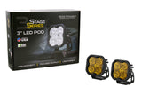 Diode Dynamics SS3 LED Pod Pro - Yellow Flood Standard (Pair) DD6133P