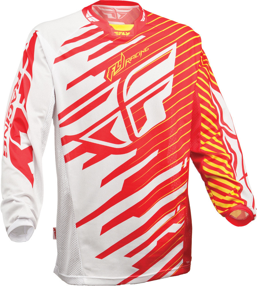 FLY RACING Kinetic Shock Mesh Jersey Red/Yellow Yx 367-322YX