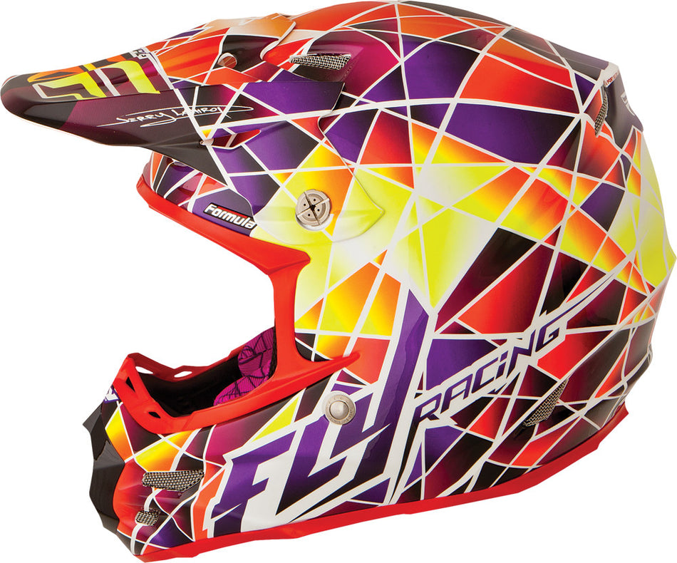 FLY RACING Formula Facet Helmet Yellow/Purple/Red 2x 73-41022X