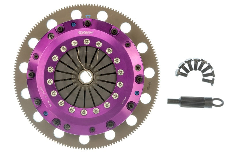 Exedy 96-16 Ford Mustang V8 4.6L/5.0L Hyper Twin Cerametallic Clutch Sprung Disc Push Type Cover ET03XD