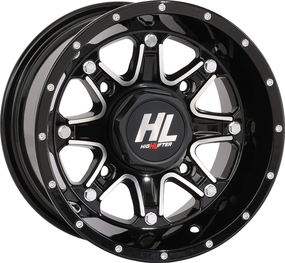 HIGH LIFTER Wheel - HL4 - Front/Rear - Gloss Black w/Machined - 12x7 - 4/110 - 4+3 (+10 mm) 12HL04-1110