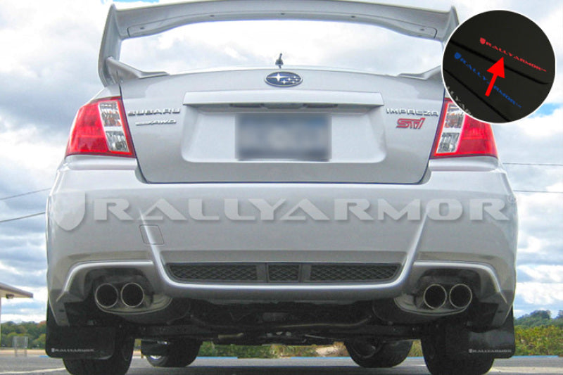 Rally Armor 11+ STI/WRX Sedan Only UR Black Mud Flap w/ Red Logo