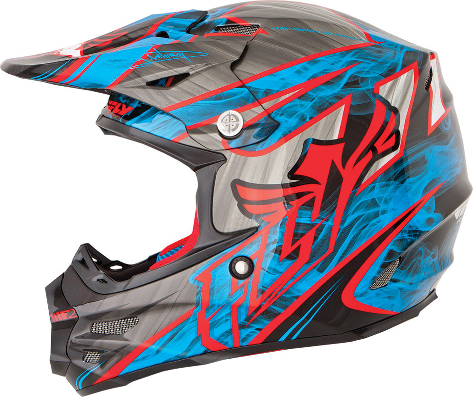 FLY RACING F2 Carbon Acetylene Helmet Red/Blue Xs 73-4153XS