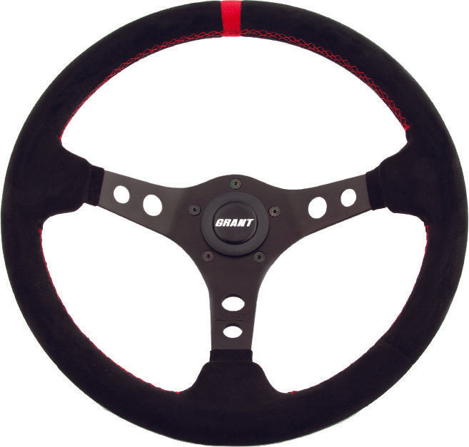 GRANT Suede Series Steering Wheel Black/Red 695