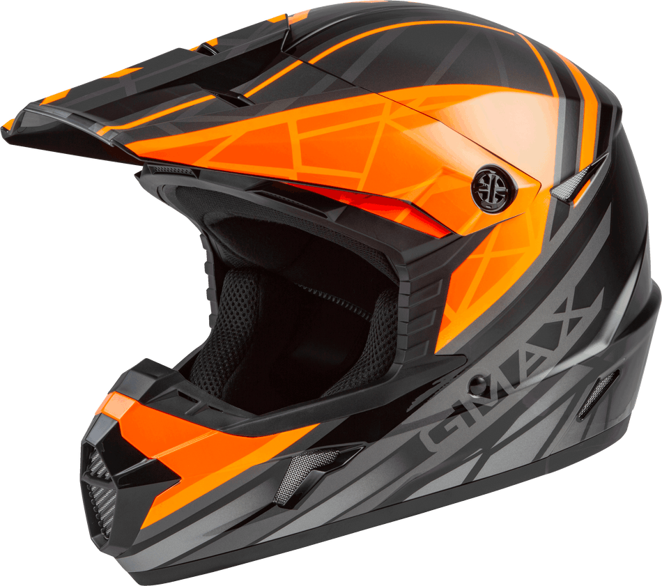 GMAX Mx-46 Off-Road Mega Helmet Black/Orange/Silver Sm D3461494
