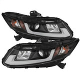 Spyder 12-14 Honda Civic (Excl. 2014 Coupe) Projector Headlights Lgtbr DRL Black PRO-YD-HC12-DRL-BK 5076519