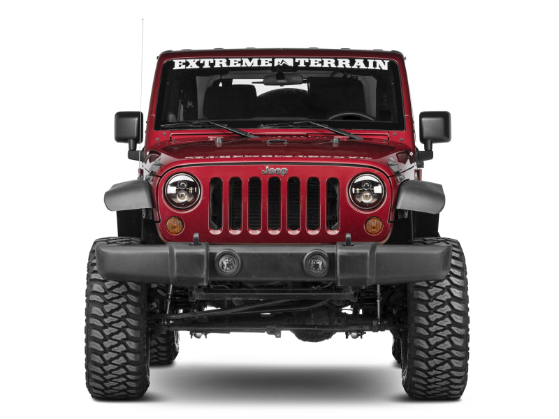 Raxiom 97-18 Jeep Wrangler TJ/JK Axial Series LED Daymaker Headlights- Black Housing (Clear Lens) J108042