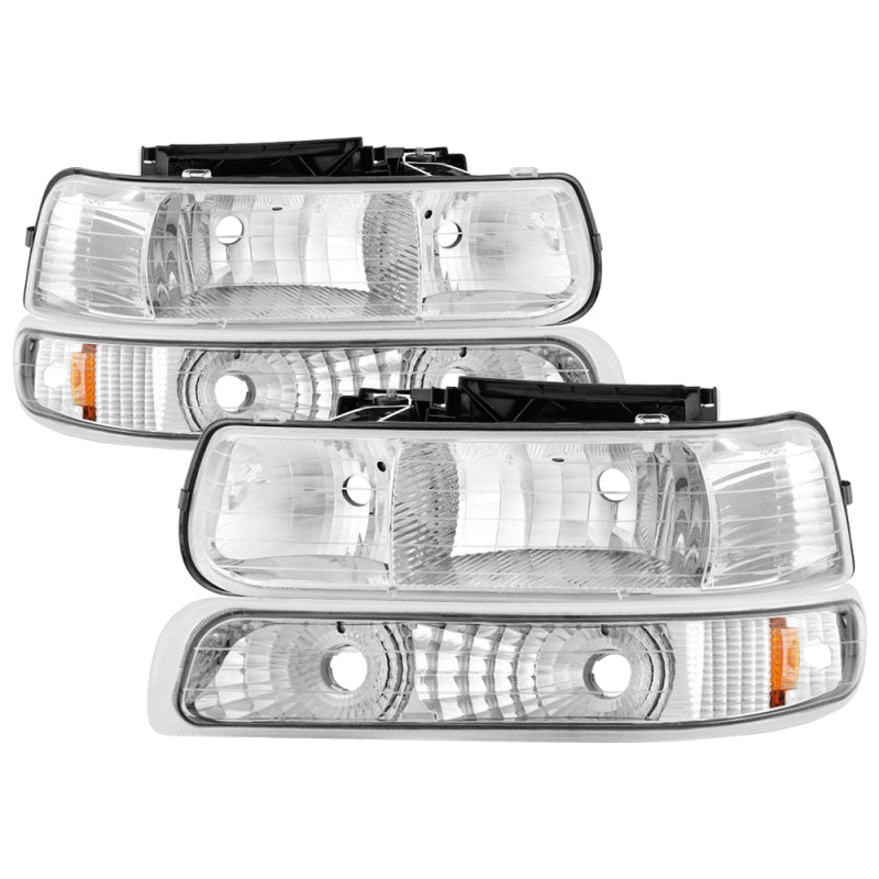 Xtune Chevy TahOE 00-06 Amber Crystal Headlights w/ Bumper Lights Chrome HD-JH-CSIL99-SET-AM-C 5064226