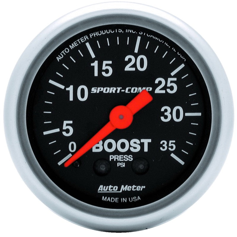 Autometer Sport-Comp 52mm 35 PSI Mechanical Boost Gauge 3304