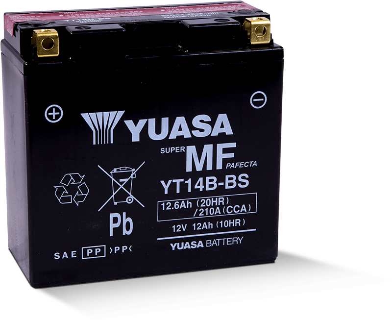 Yuasa YT14B-BS Maintenance Free 12 Volt AGM Battery (Bottle Supplied)